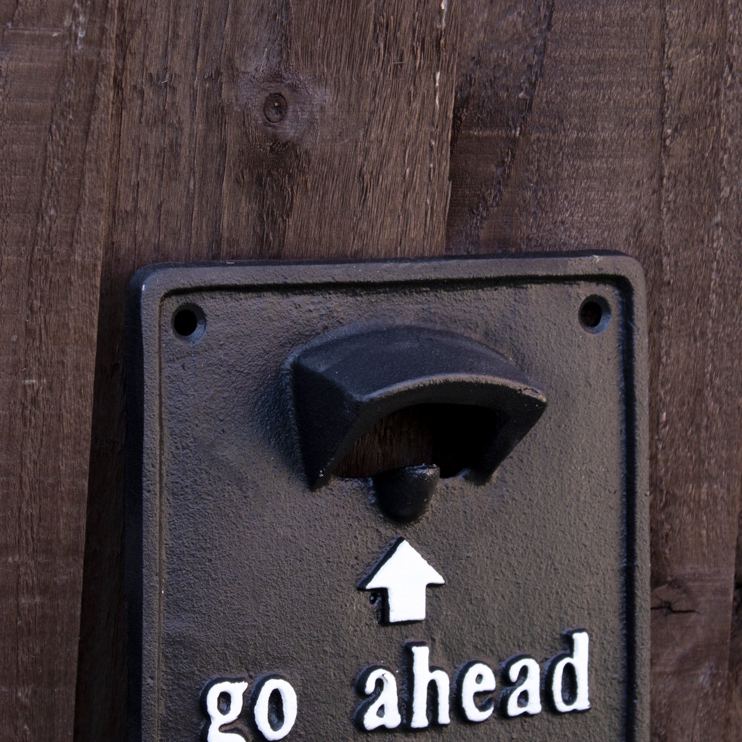 Cast Iron Take Your Top Off Wall Bottle Opener