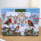 Set Of 4 Christmas Robins Mugs Giftboxed