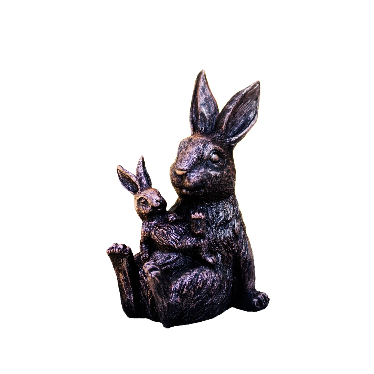 Bronze Rabbit & Baby Garden Ornament