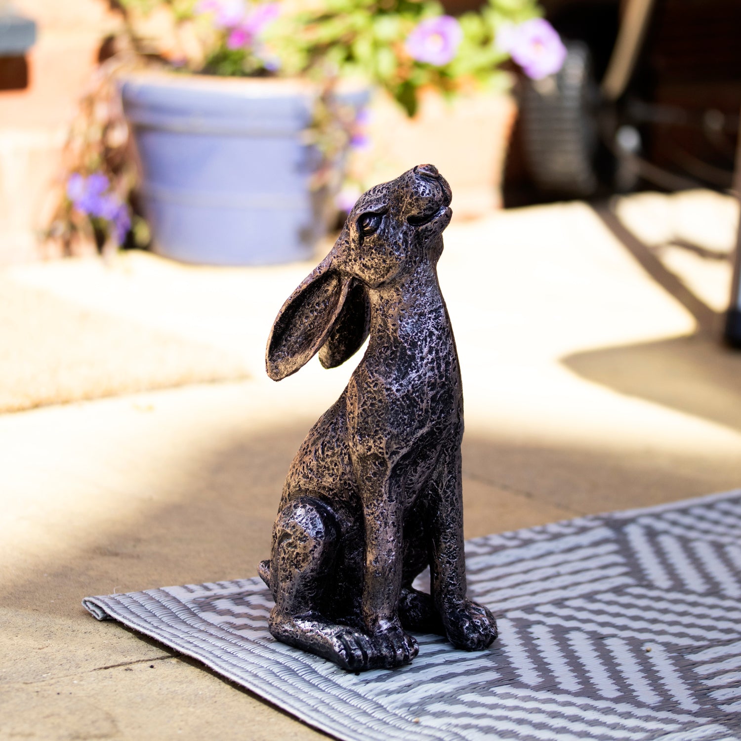 Medium Bronze Garden Moongazing Hare Ornament