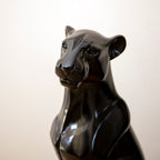 Black Sitting Leopard Ornament