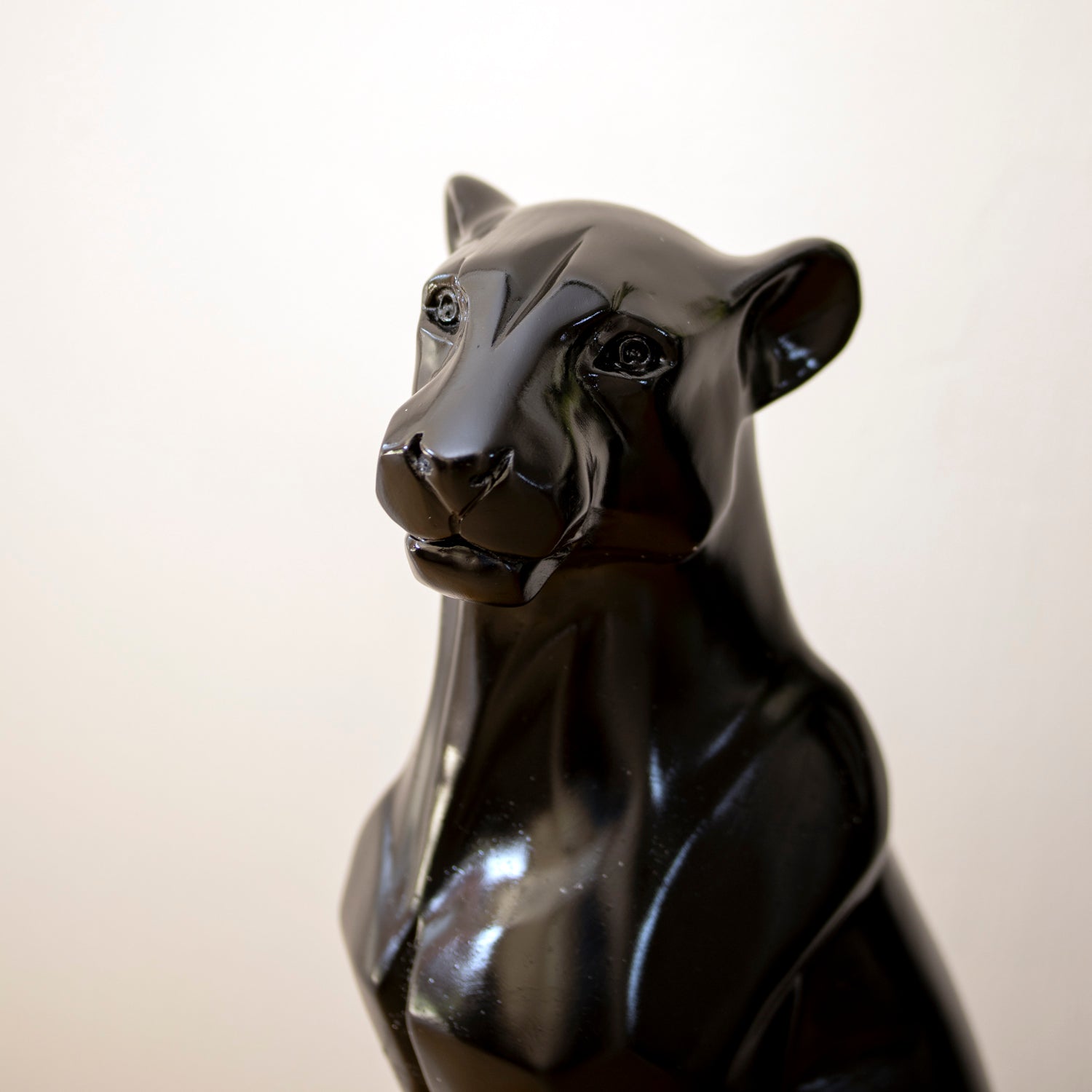 Black Sitting Leopard Ornament