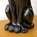 Black Sitting Leopard Ornament