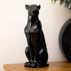 Black Sitting Leopard Ornament