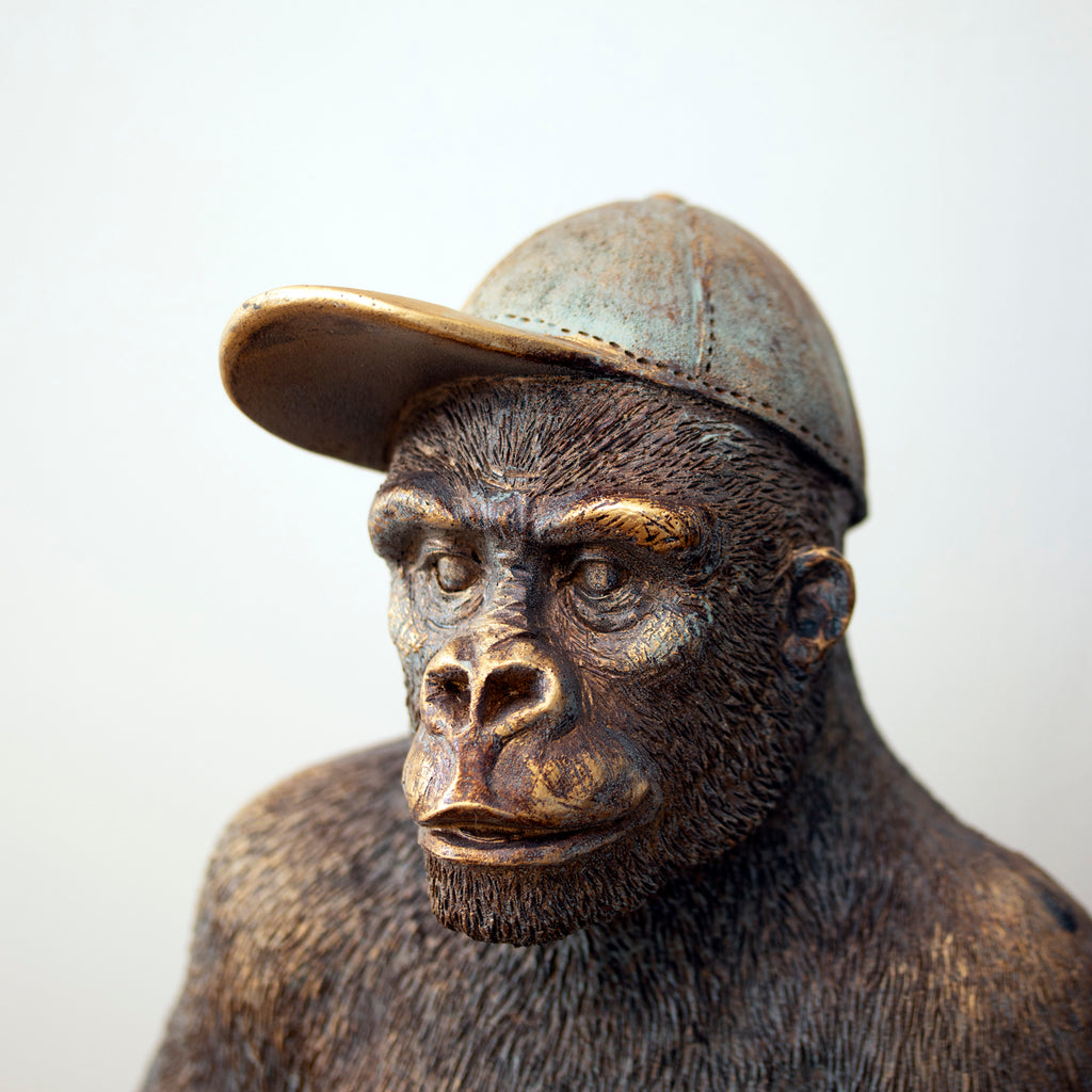 Sitting Gorilla With Baseball Cap Ornament