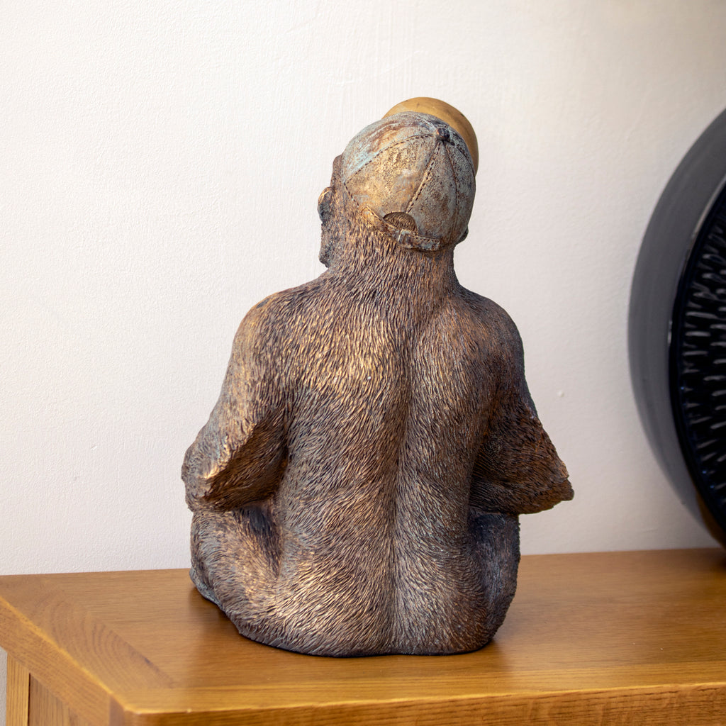 Sitting Gorilla With Baseball Cap Ornament