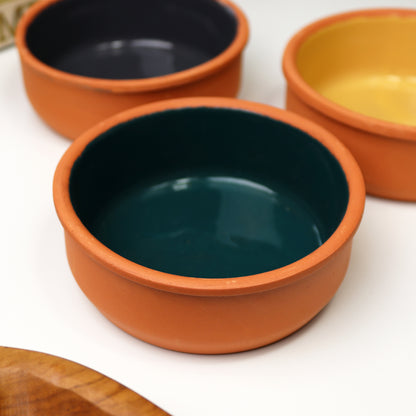 Round Coloured Terracotta Ramekins Set Of 3