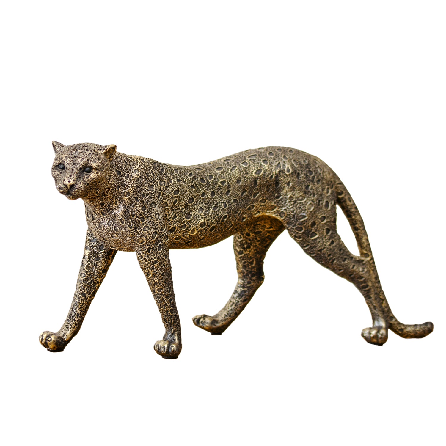 Distressed Gold Spotted Leopard Ornament