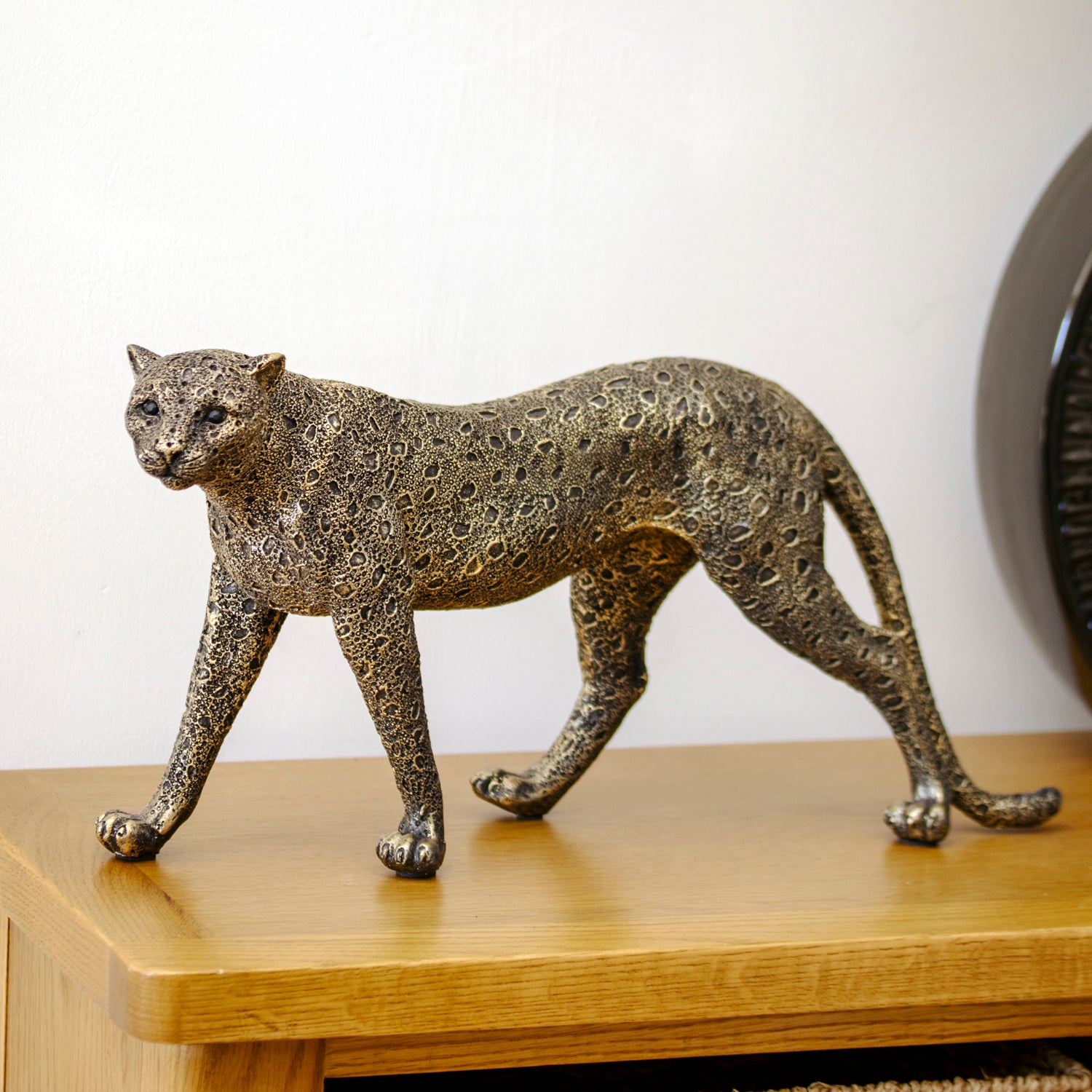 Distressed Gold Spotted Leopard Ornament