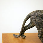 Distressed Gold Spotted Leopard Ornament