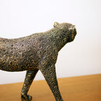 Distressed Gold Spotted Leopard Ornament