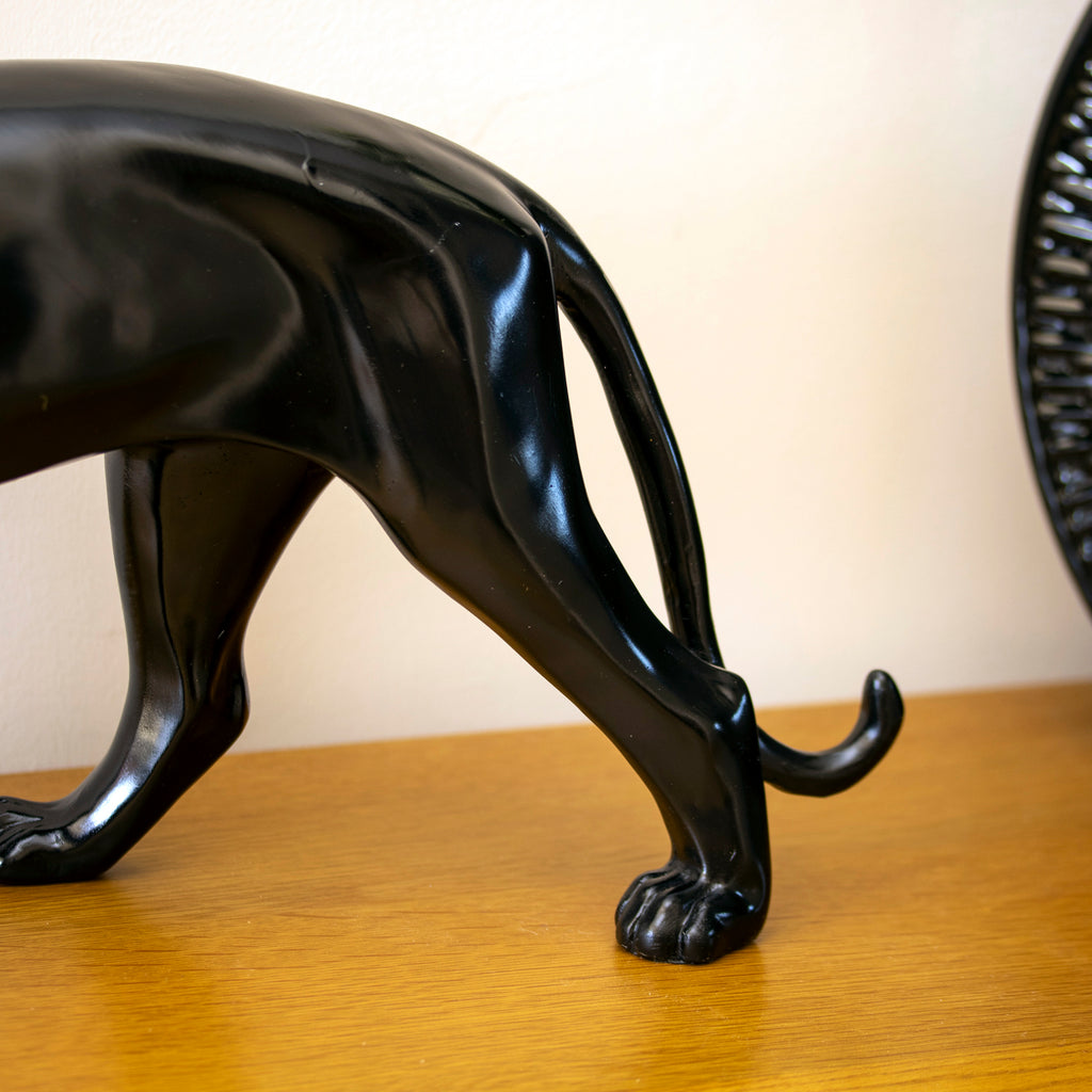 Black Standing Leopard Ornament