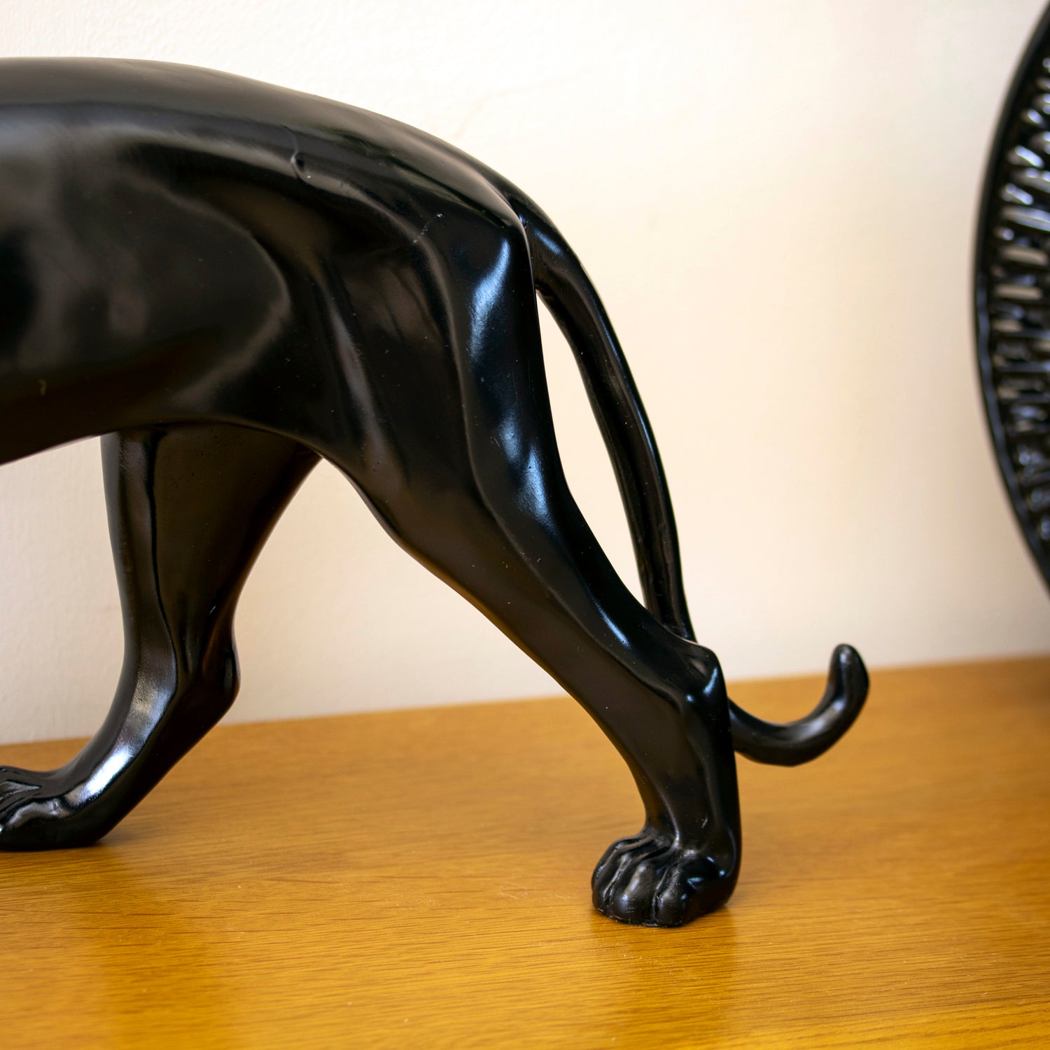 Black Standing Leopard Ornament