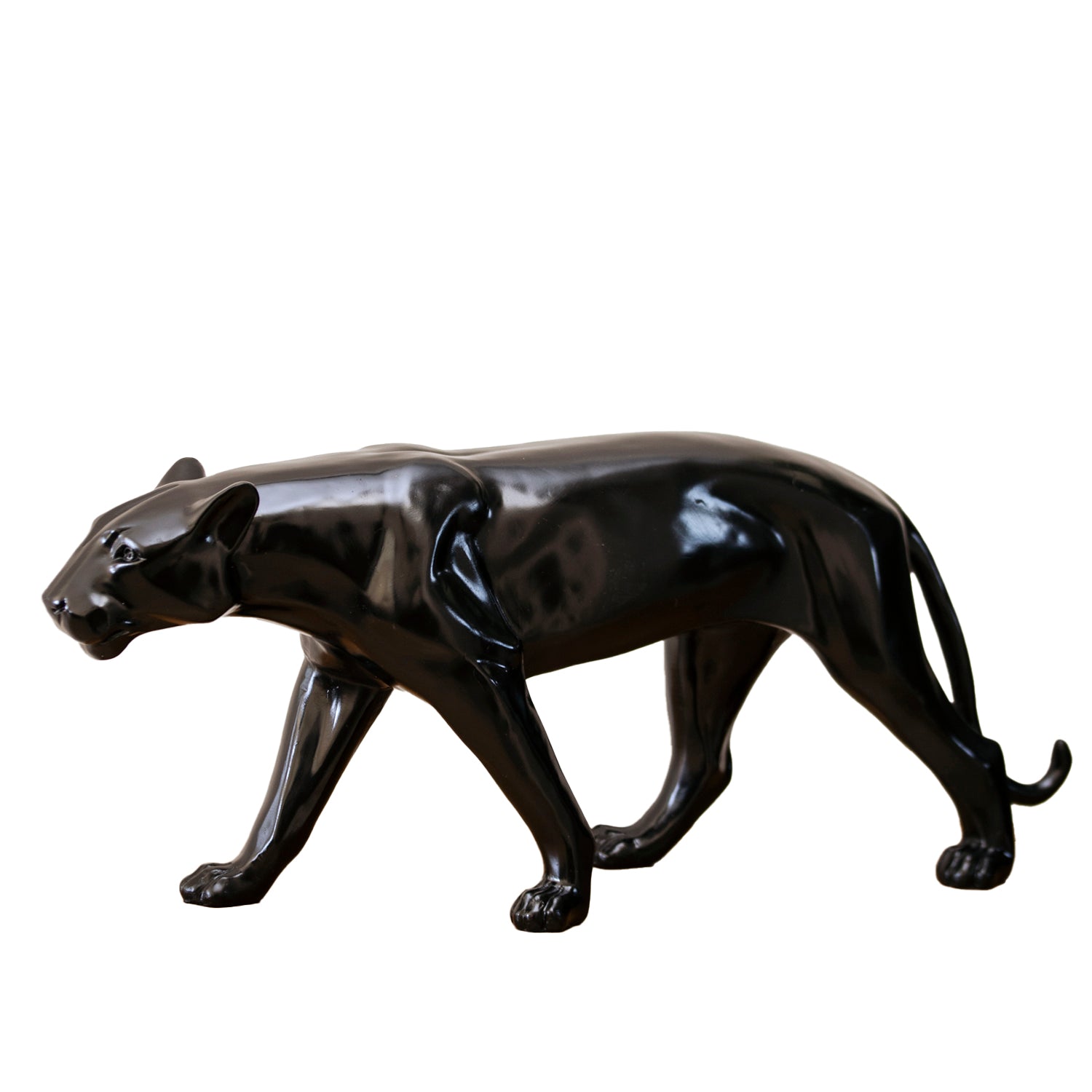 Black Standing Leopard Ornament