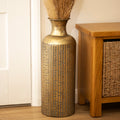 Tall Gold Textured Floor Vase