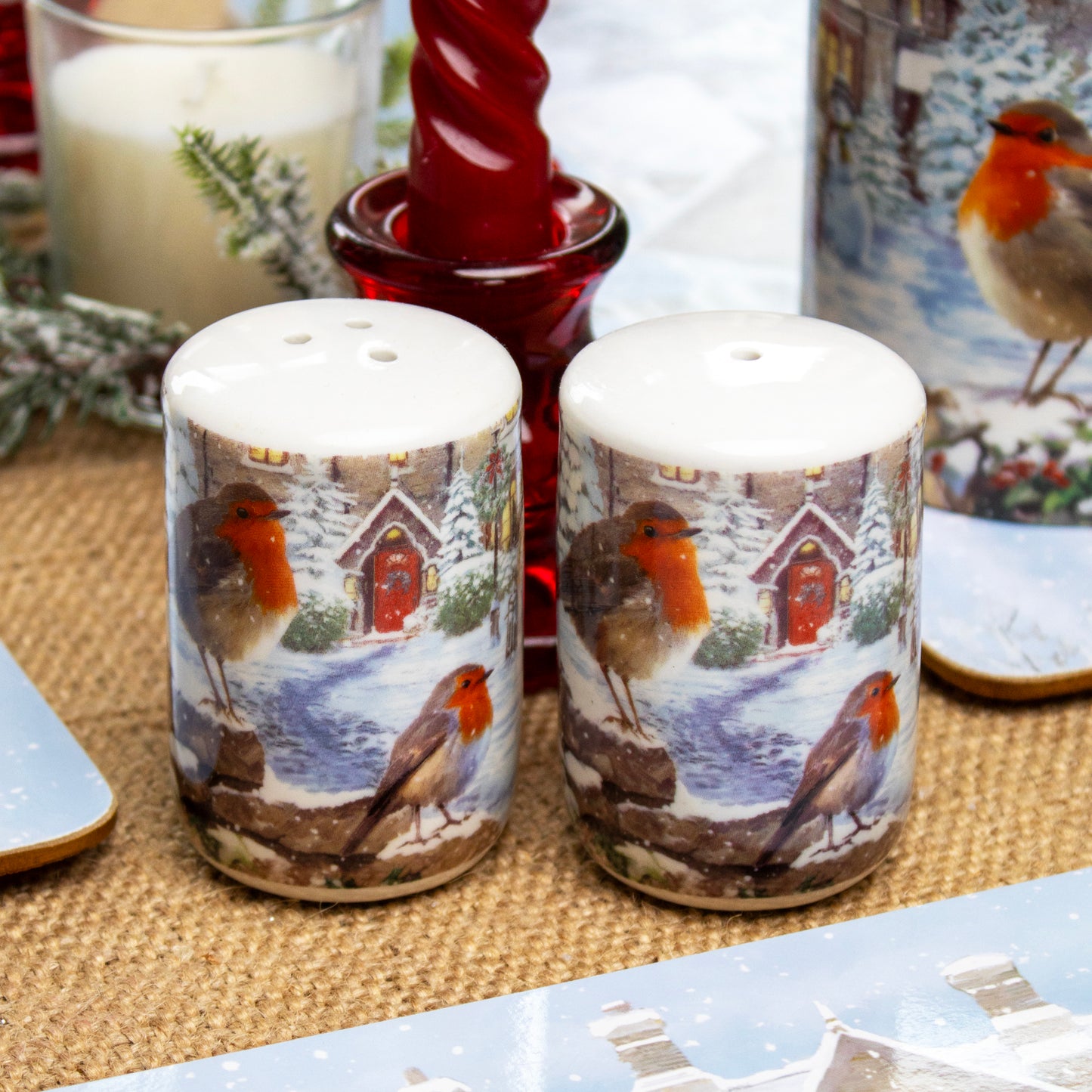 Christmas Robins Salt And Pepper Shakers