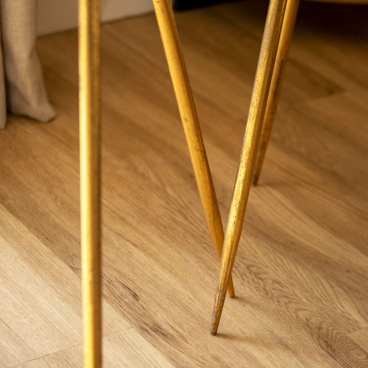 Set Of 2 Gold Metal Plant Stands