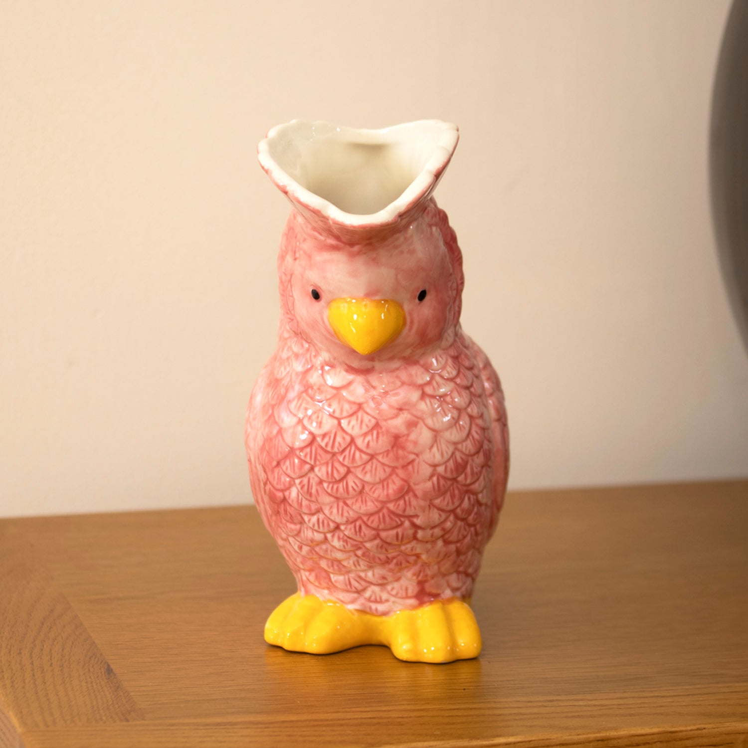 Ceramic Pink Parrot Jug