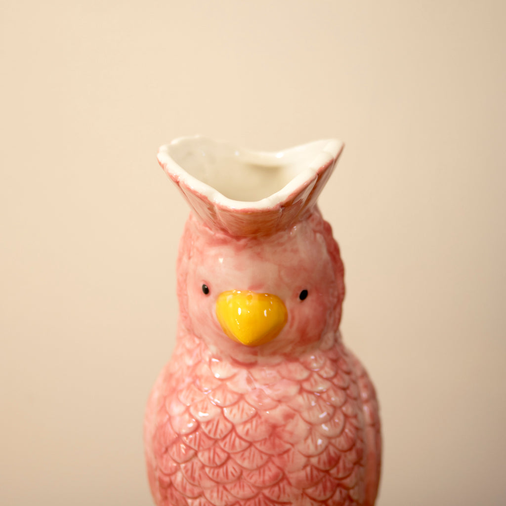 Ceramic Pink Parrot Jug