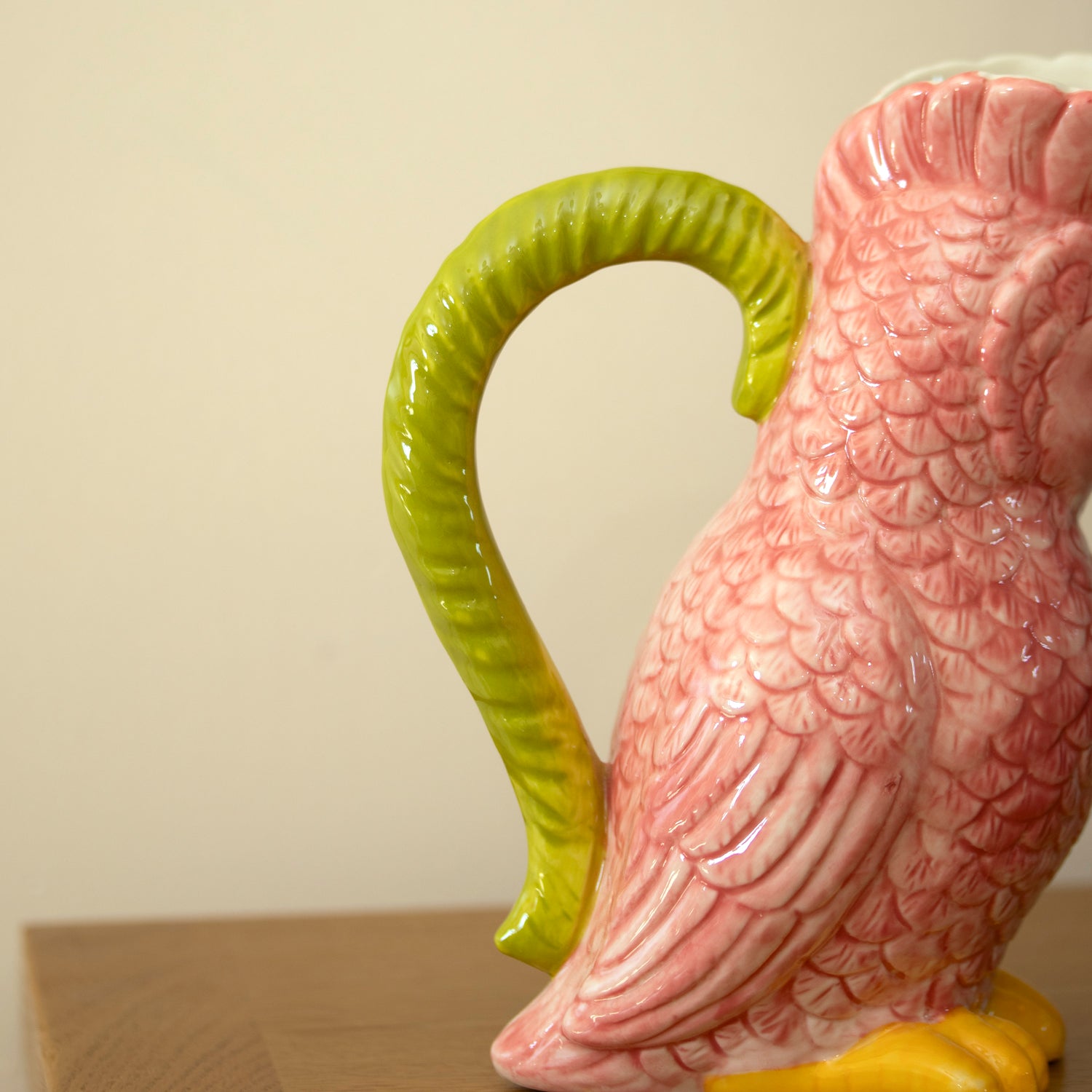 Ceramic Pink Parrot Jug