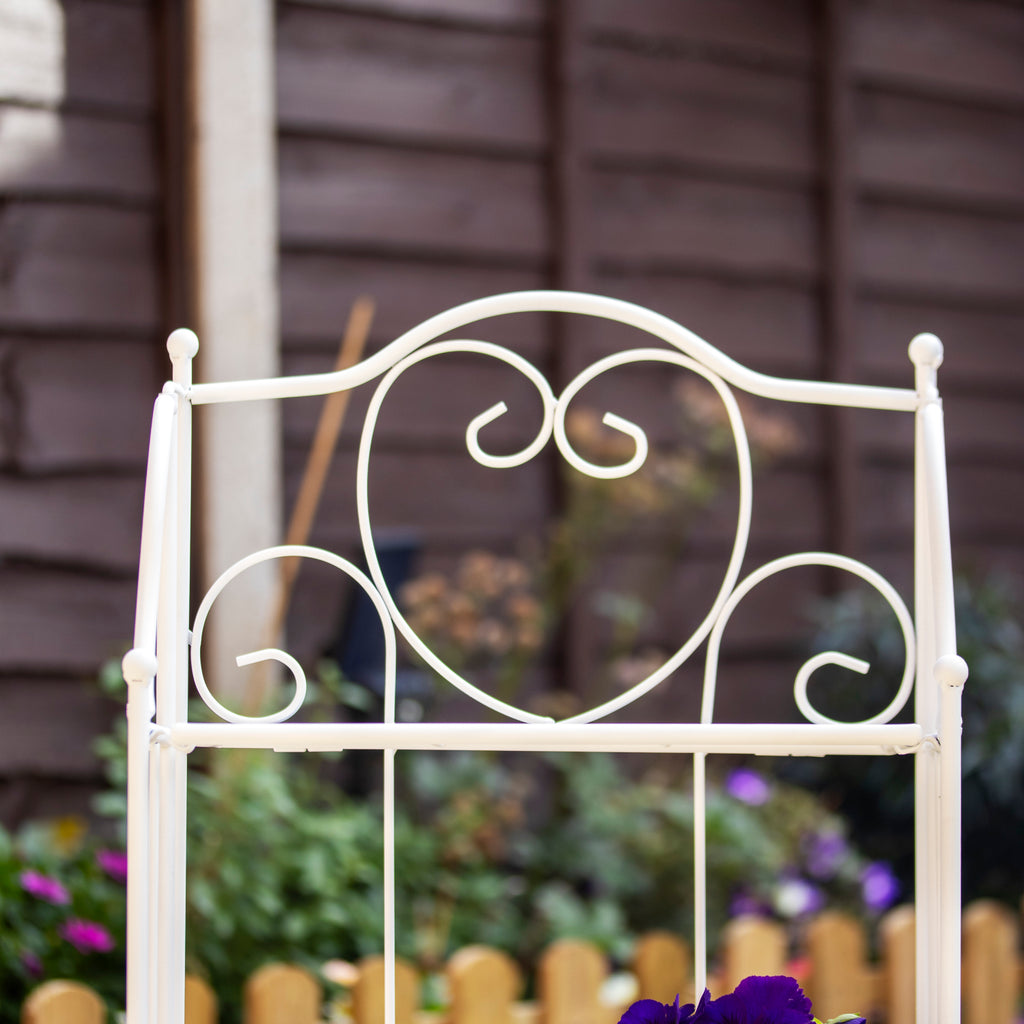 White Metal 2 Tier Plant Stand
