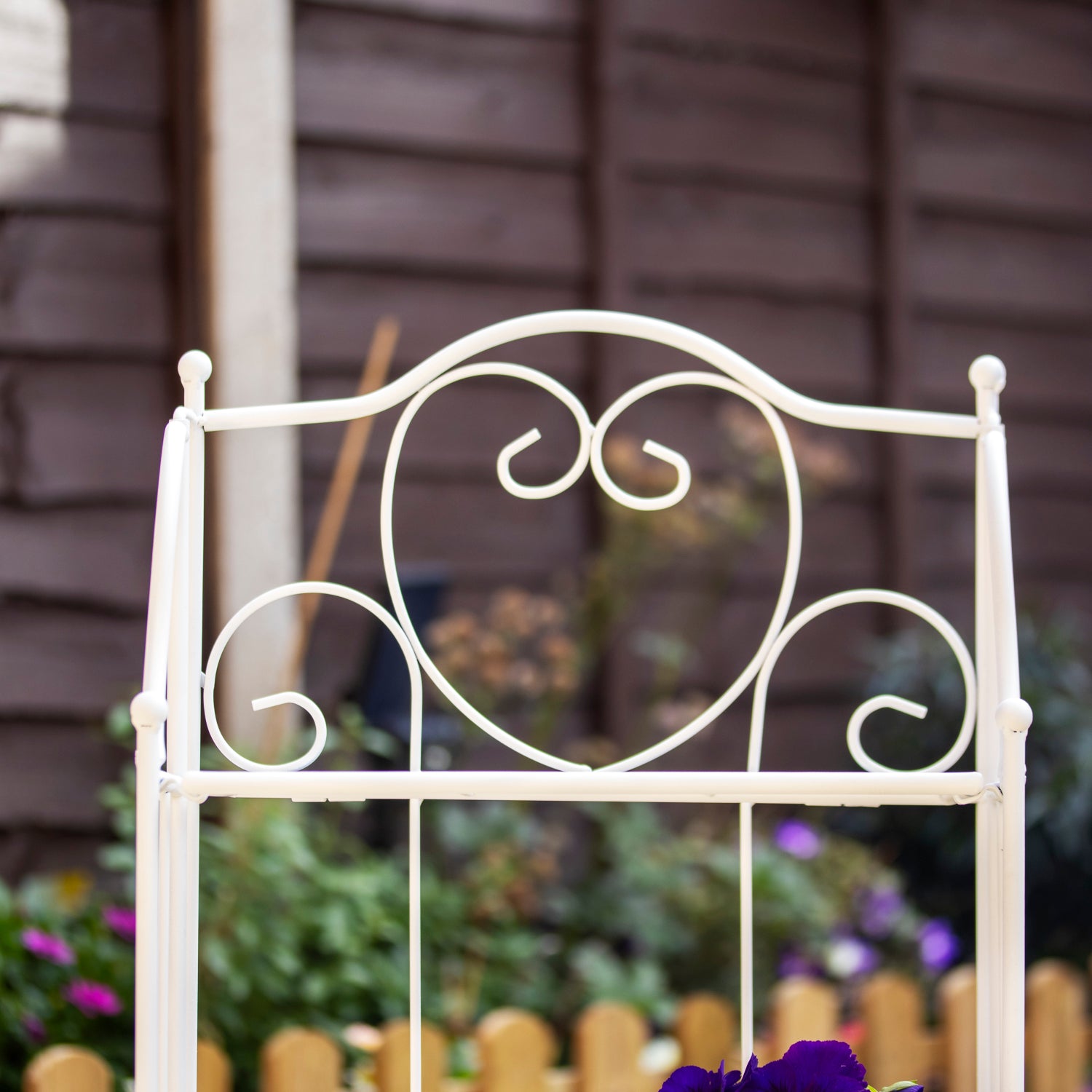 White Metal 2 Tier Plant Stand