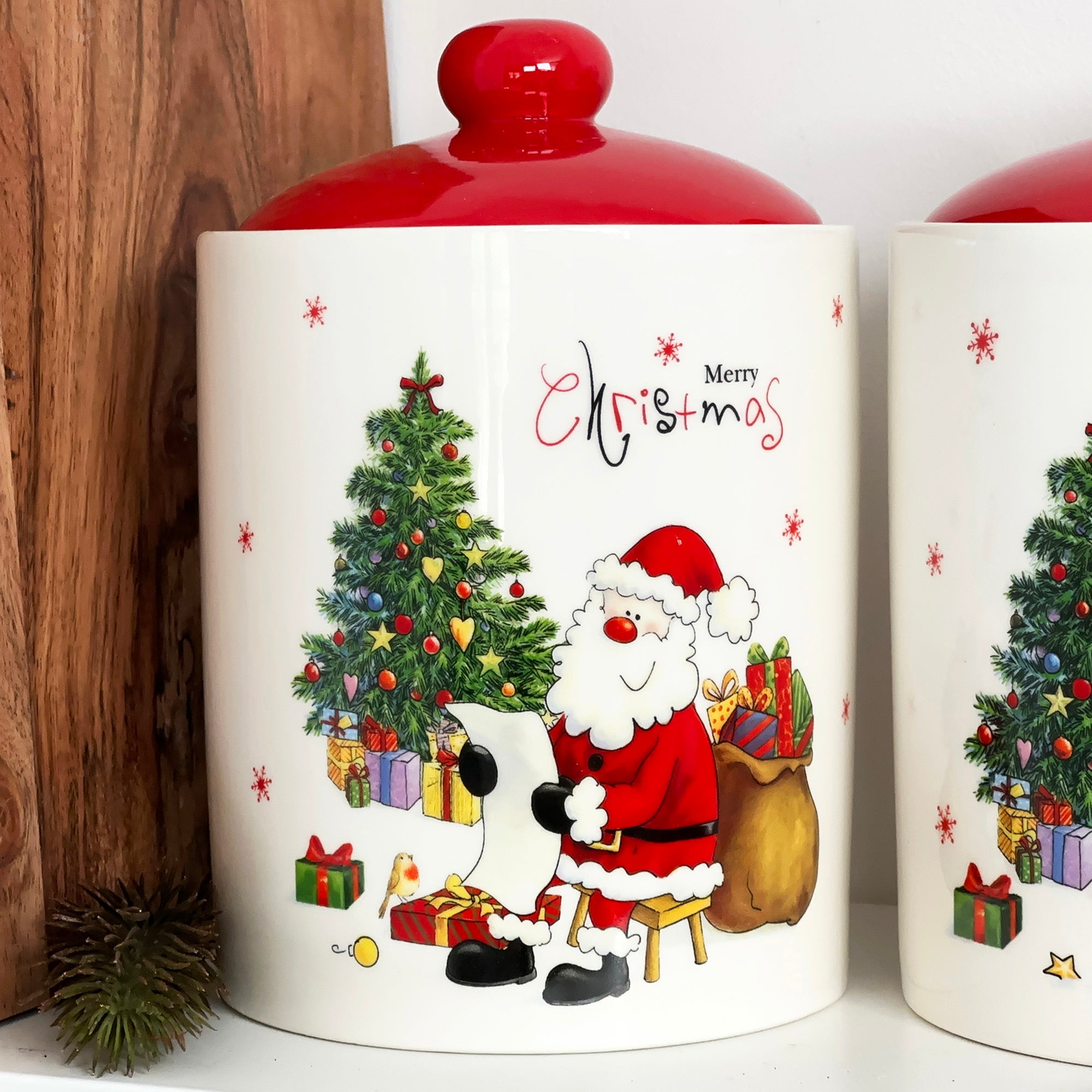 Set Of 3 Merry Christmas Storage Jars