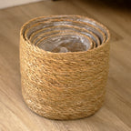 Set Of 5 Seagrass Basket Planters