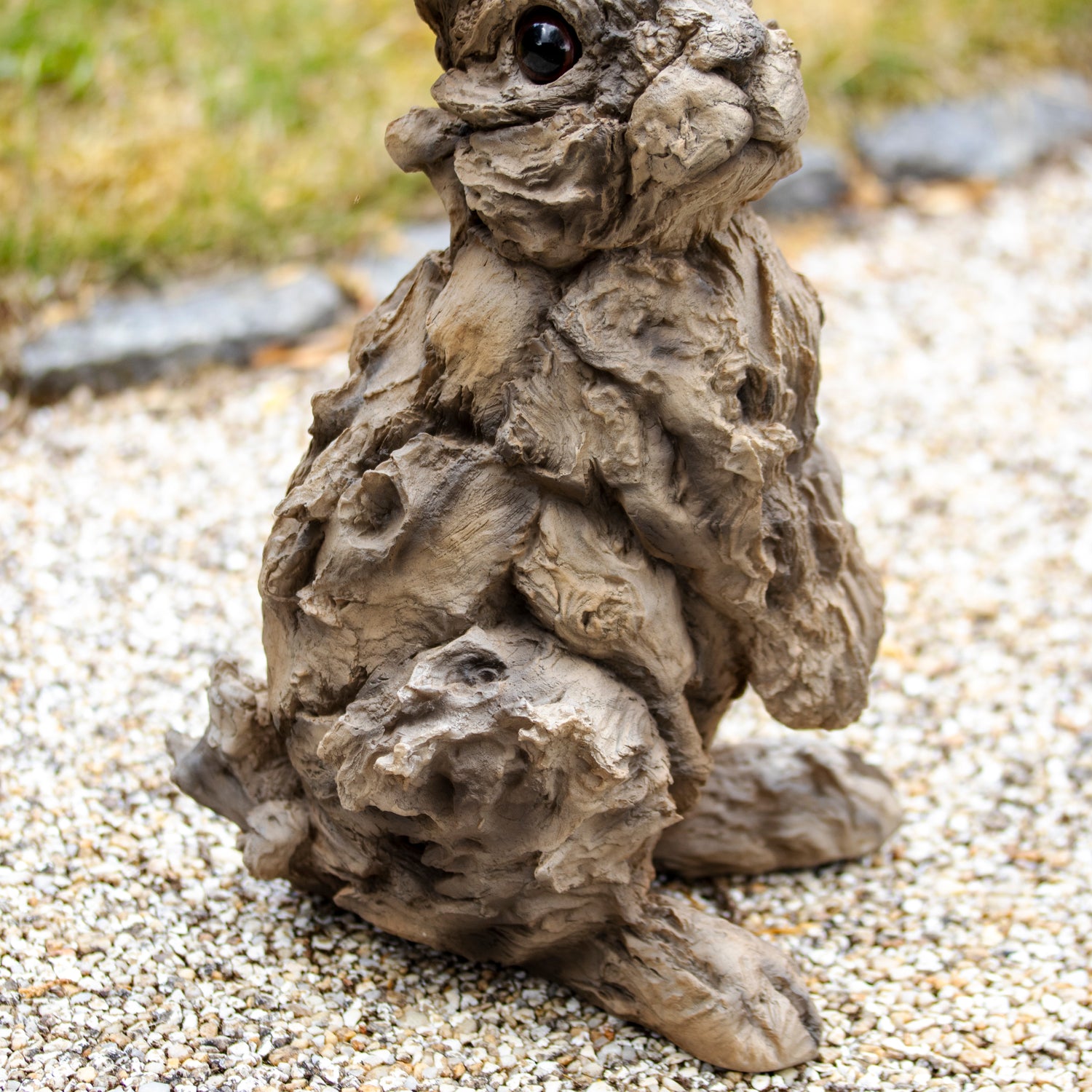 Wood Effect Hare Sculpture