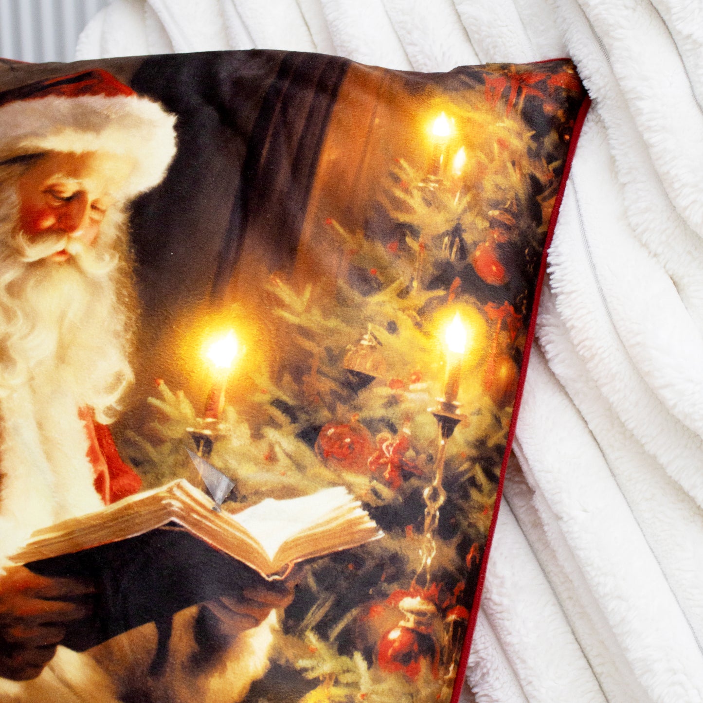 Reading Santa Claus Light Up Cushion A