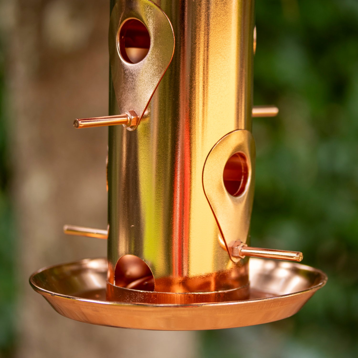 Copper Steel 6 Port Bird Seed Feeder