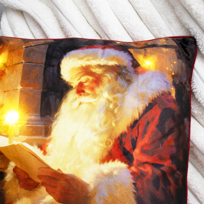 Reading Santa Claus Light Up Cushion B