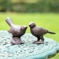Set Of 2 Cast Iron Bird Garden Ornaments