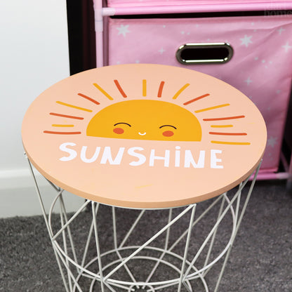 Pink Sunshine Storage Basket Table