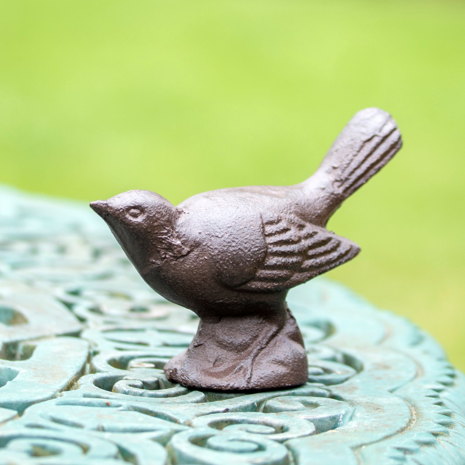 Set Of 2 Cast Iron Bird Garden Ornaments