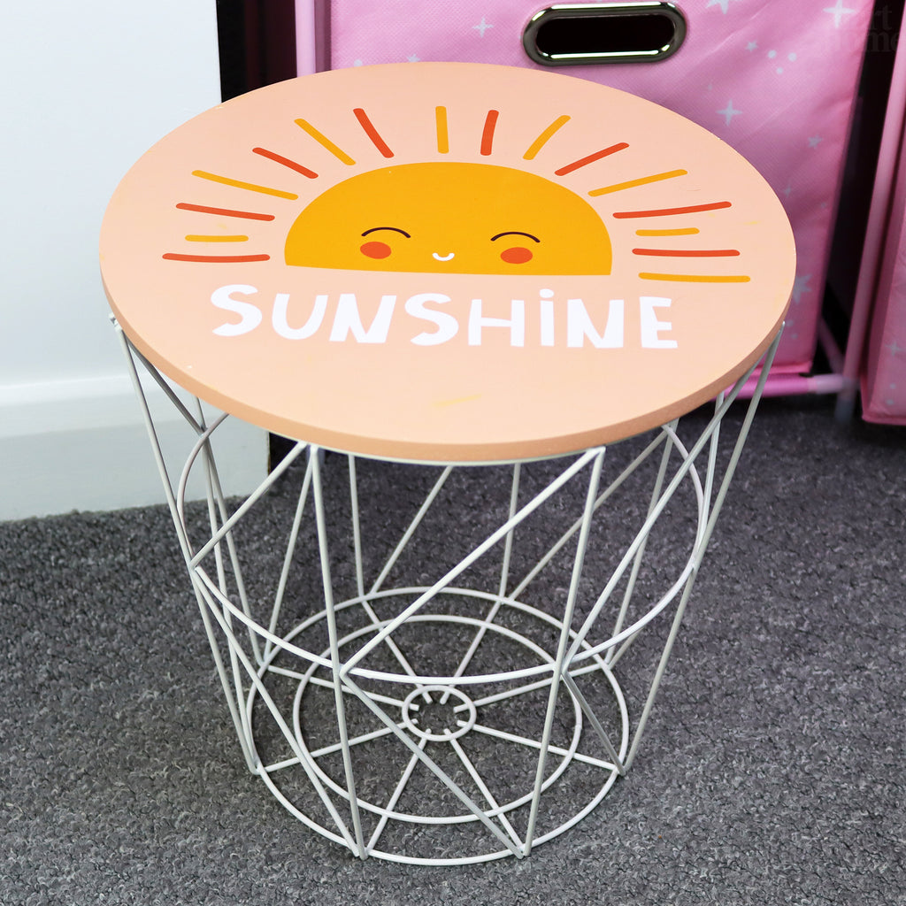 Pink Sunshine Storage Basket Table