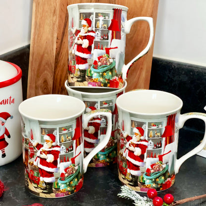 Set Of 4 Santa Claus Mugs