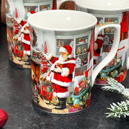 Set Of 4 Santa Claus Mugs