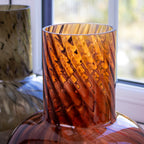 Amber Glass Abstract Swirl Vase