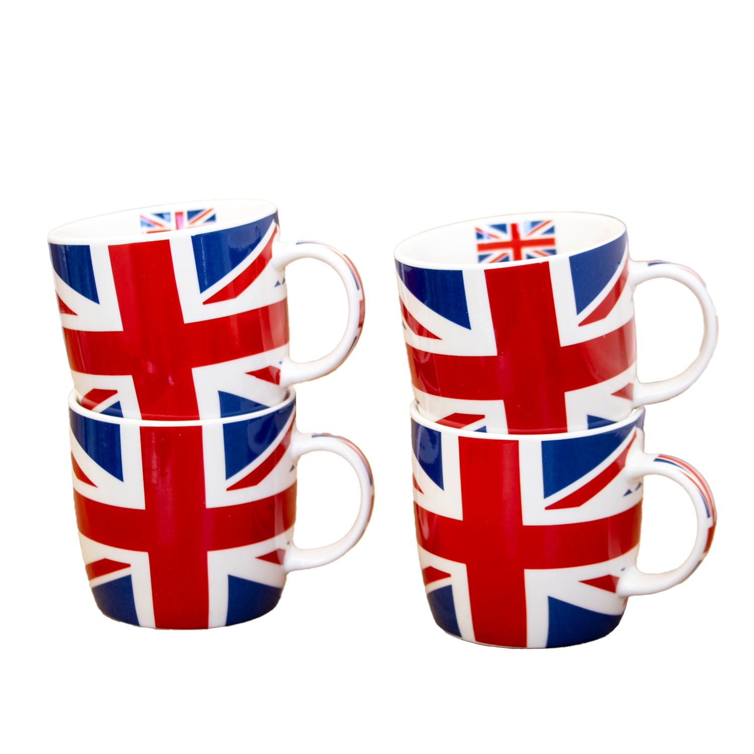 Set Of 4 Union Jack Mugs 200ml