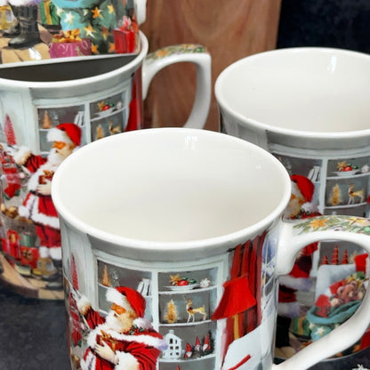 Set mit 4 Weihnachtsmann-Tassen