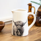Monochrome Highland Cow Jug Vase