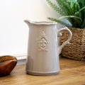 Grey Ceramic Fleur De Lis Jug