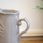 Grey Ceramic Fleur De Lis Jug