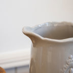 Grey Ceramic Fleur De Lis Jug