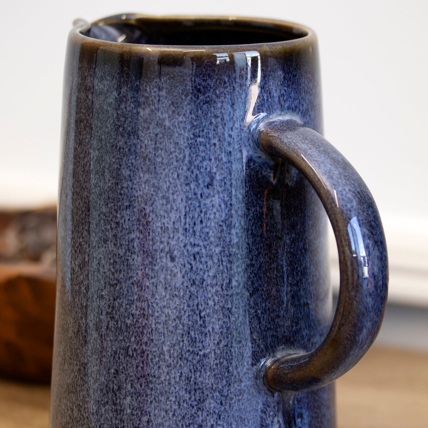 Navy Reactive Glaze Stoneware Jug