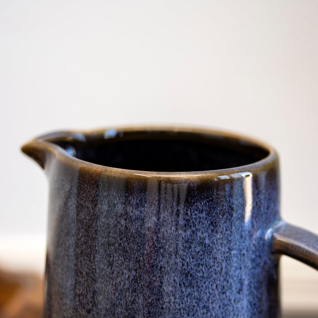 Navy Reactive Glaze Stoneware Jug