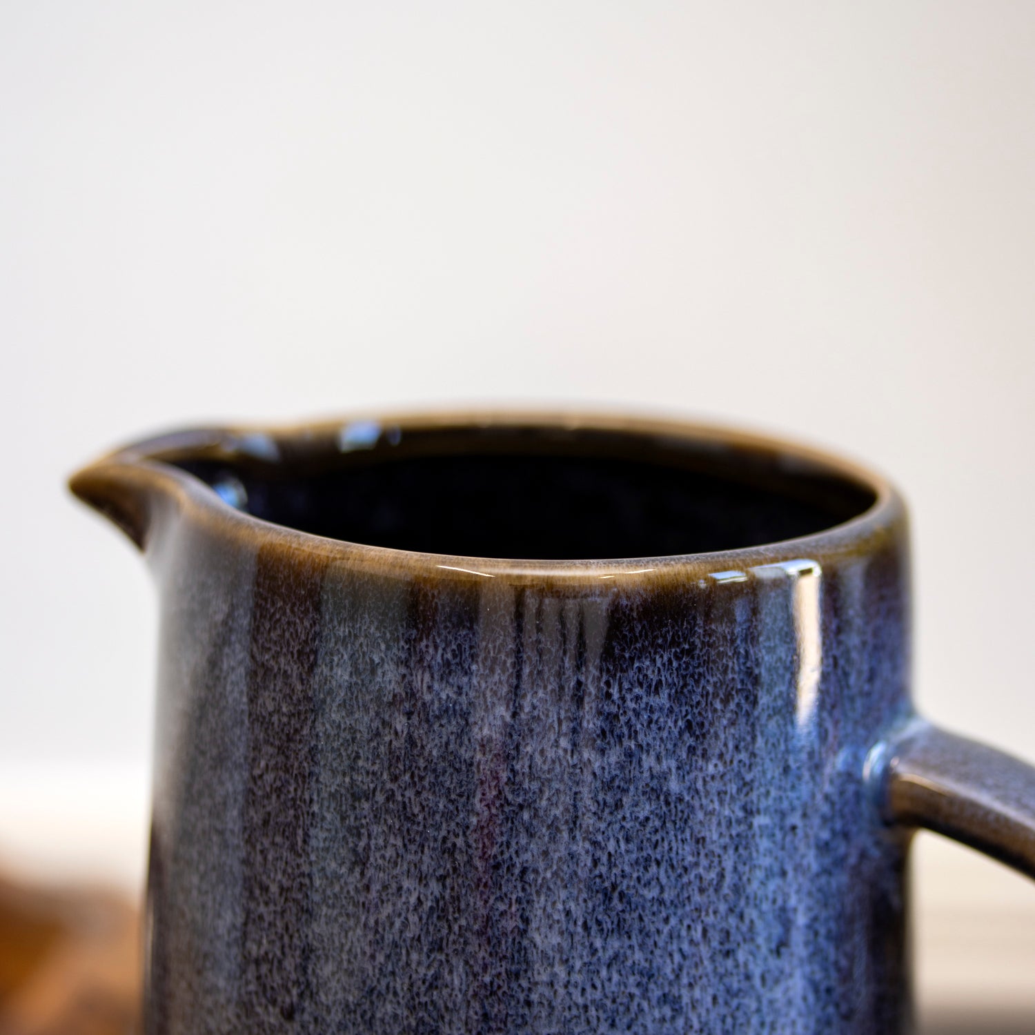 Navy Reactive Glaze Stoneware Jug