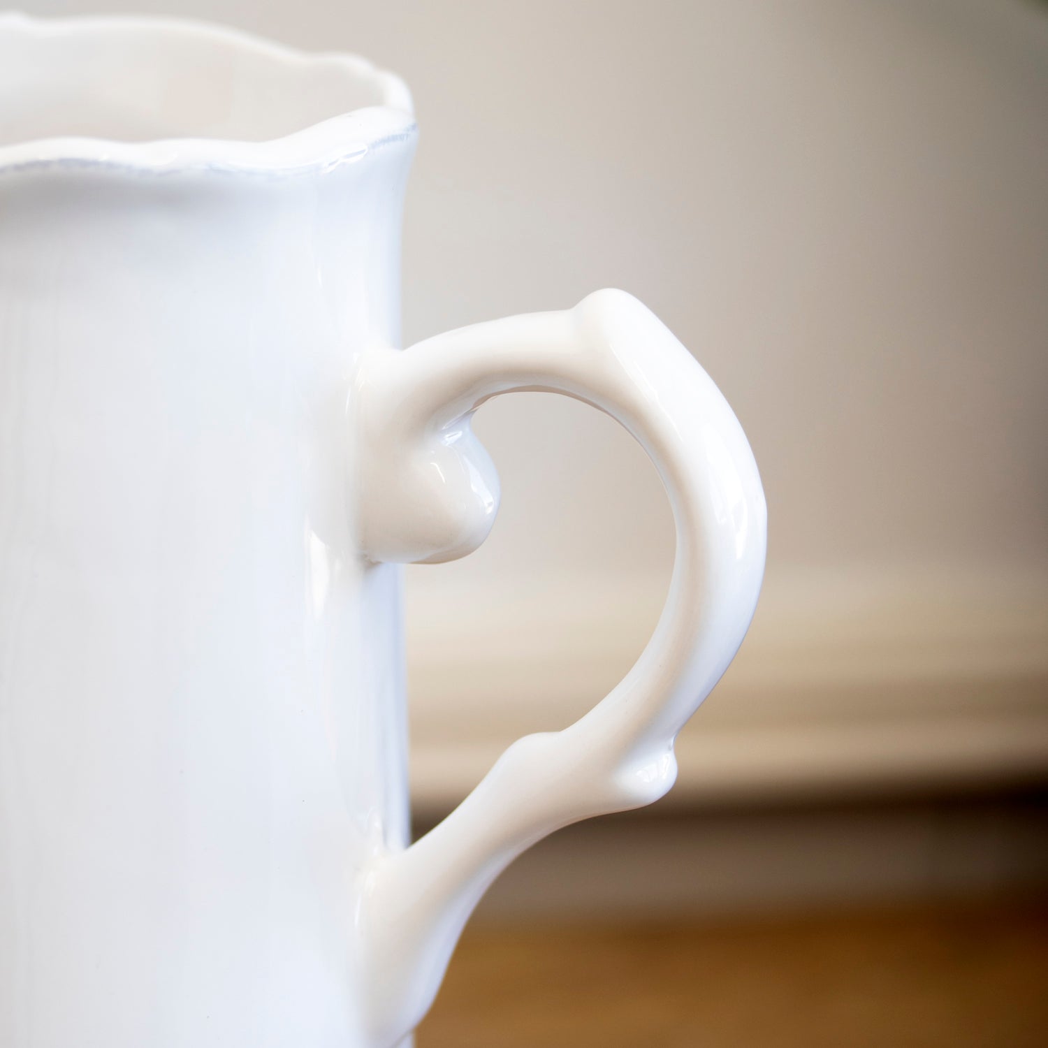 White Ceramic Fleur De Lis Jug