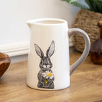 Monochrome Hare Jug Vase